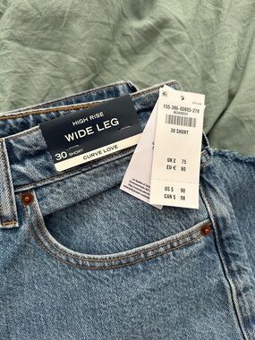 High Rise Wide Leg Women’s Jeans - Medium Blue